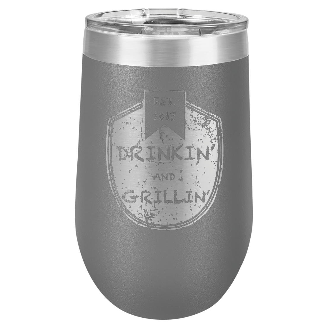 Drinkin & Grillin - Stemless Wine Tumbler