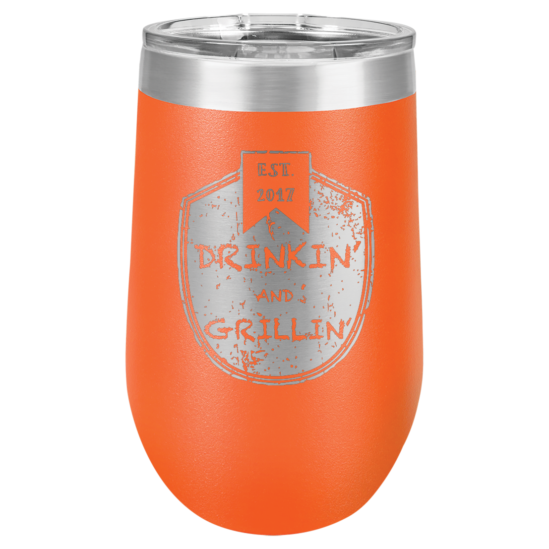 Drinkin & Grillin - Stemless Wine Tumbler