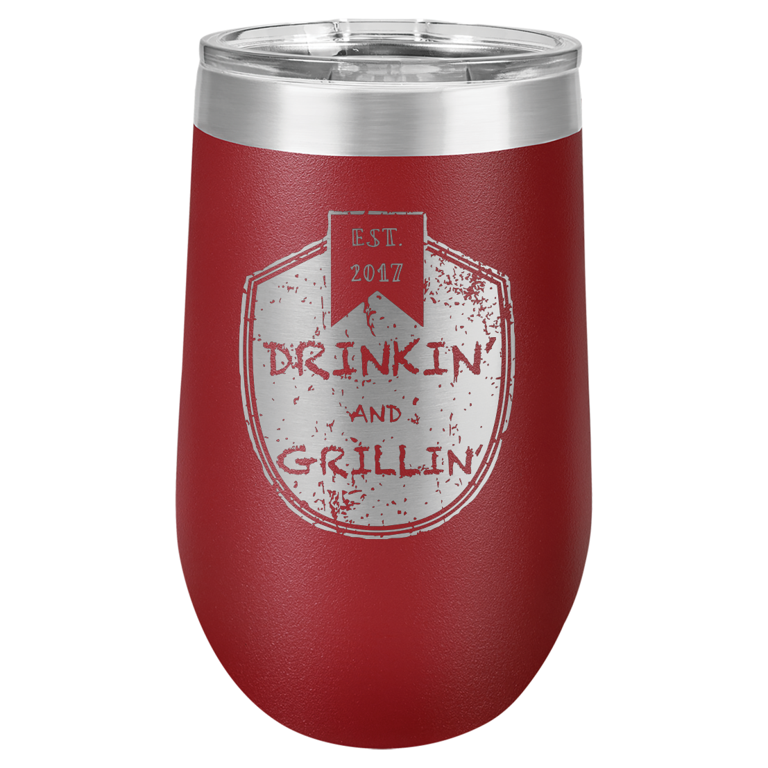 Drinkin & Grillin - Stemless Wine Tumbler