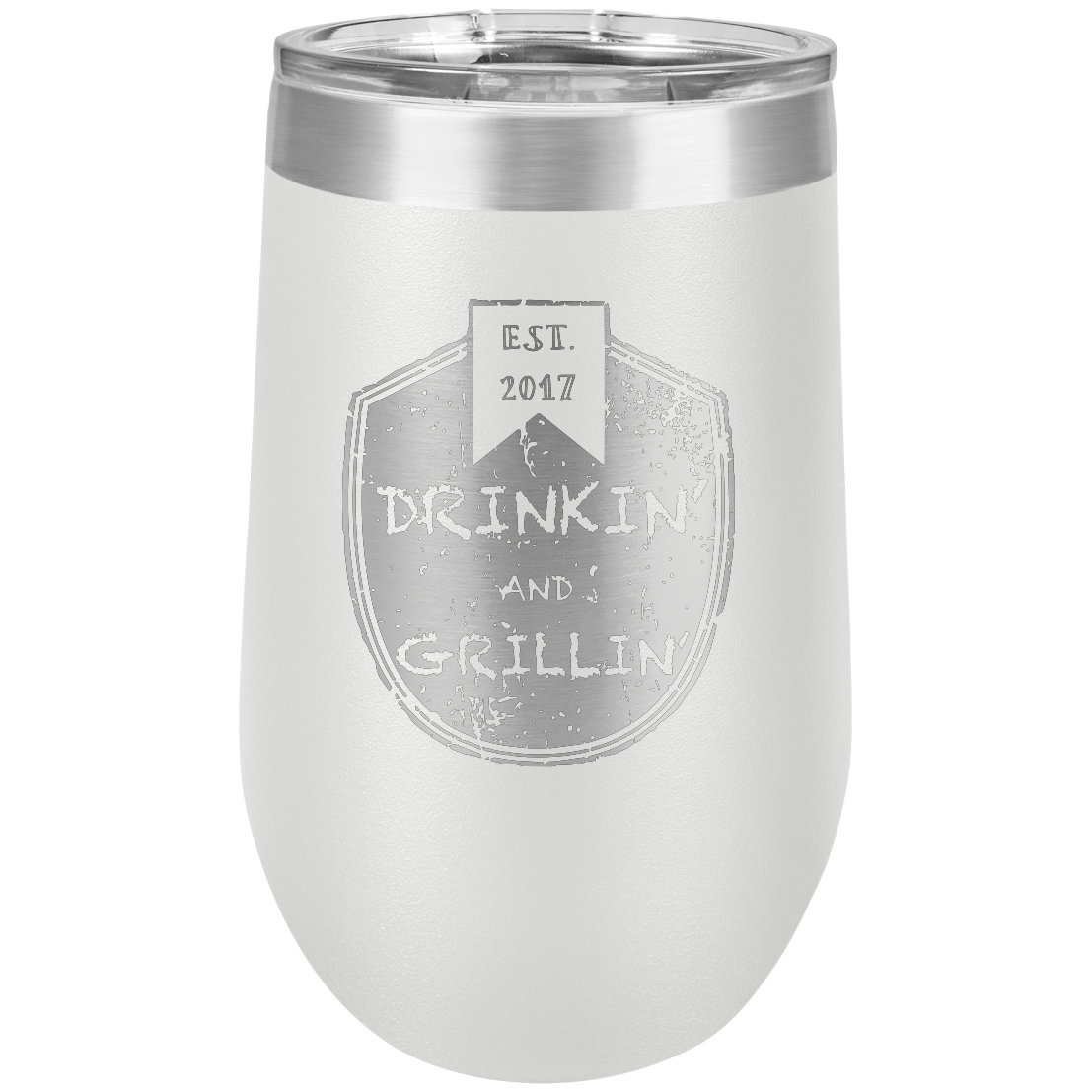 Drinkin & Grillin - Stemless Wine Tumbler