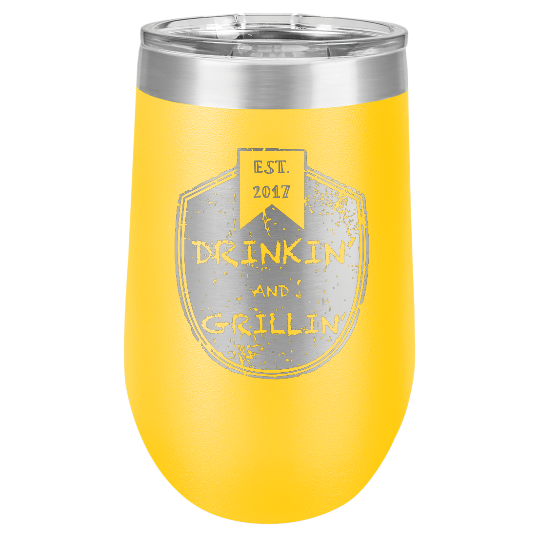 Drinkin & Grillin - Stemless Wine Tumbler