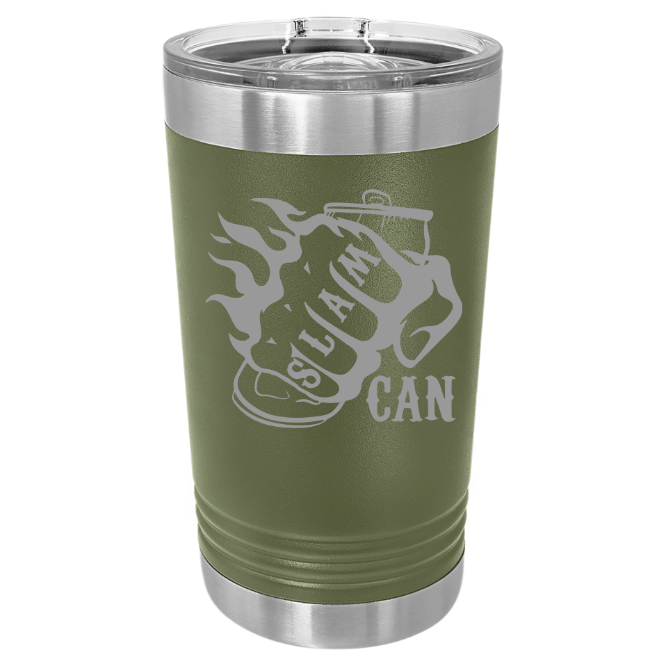 SlamCan Nation - Pint Tumbler — listing image for 16oz, Olive Green options