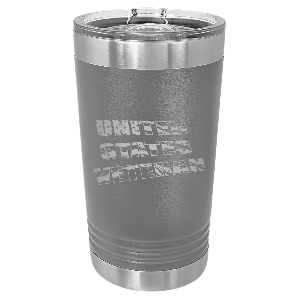 Flag Veteran - Polar Camel Pint with Slider Lid - Dark Gray