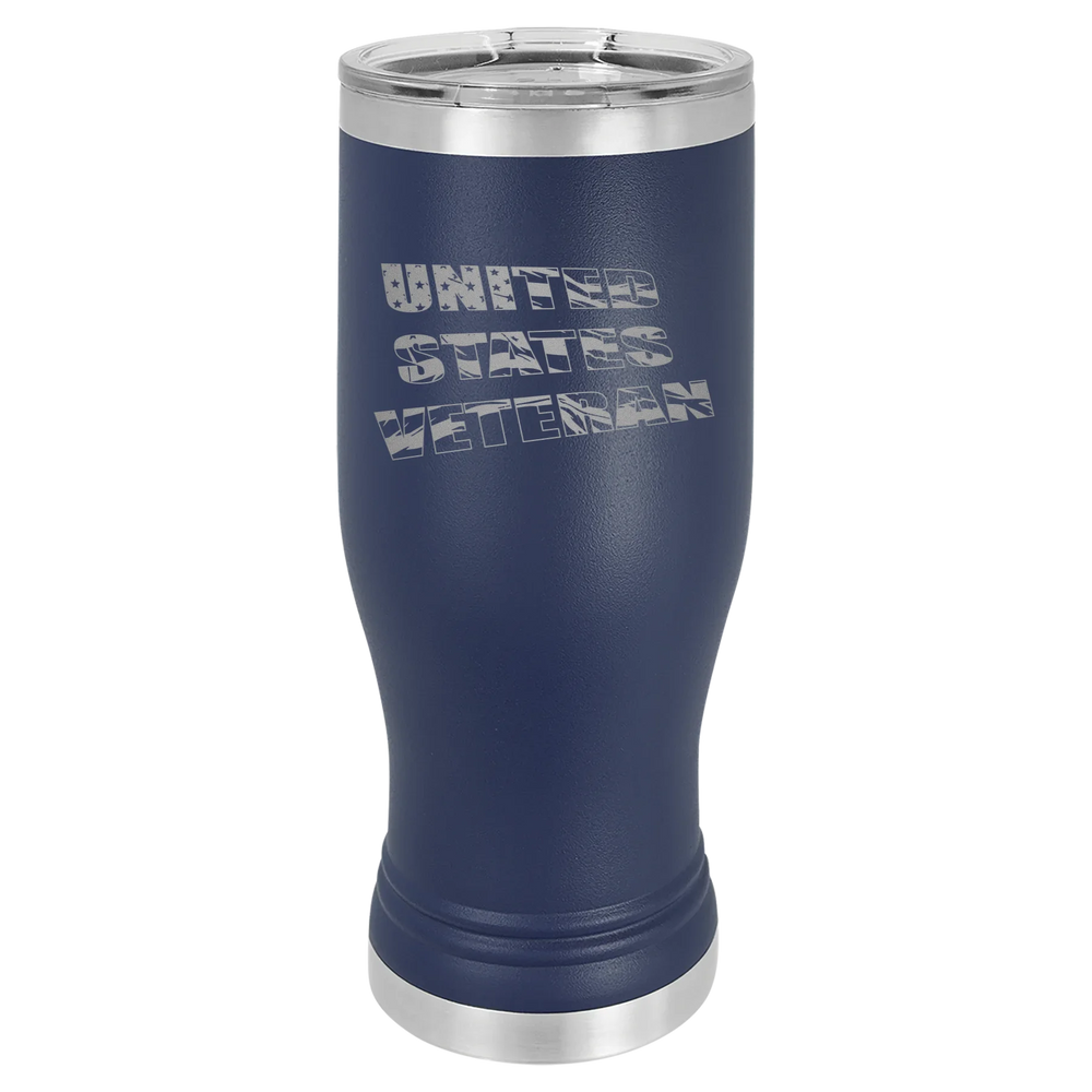 Flag Veteran - Polar Camel Pilsner Tumbler with Standard Lid - Navy Blue