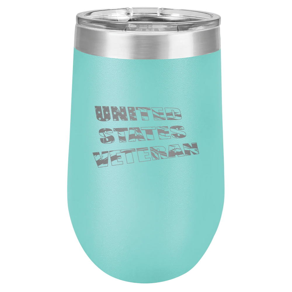 Flag Veteran - Polar Camel Stemless Tumbler with Lid - Teal