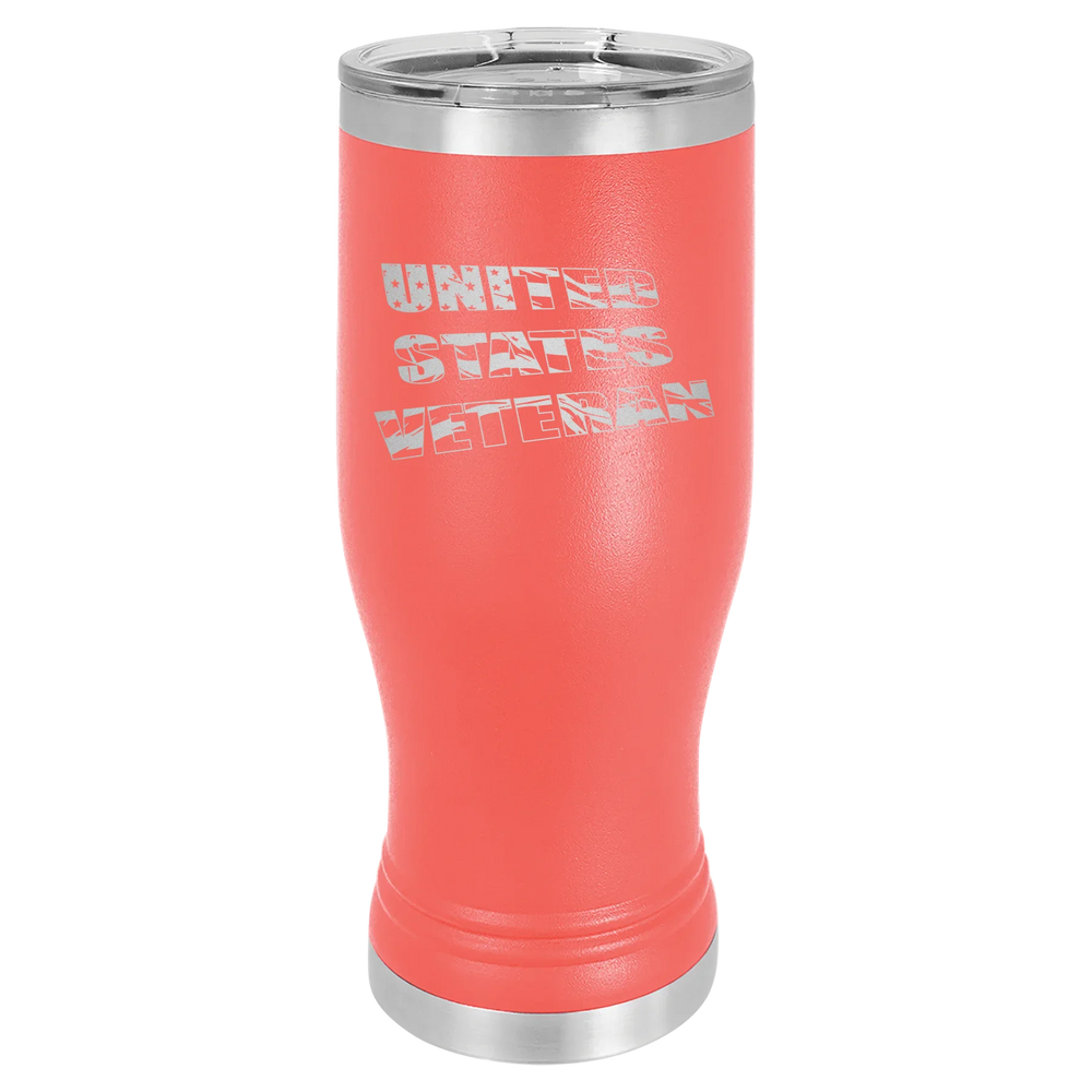 Flag Veteran - Polar Camel Pilsner Tumbler with Standard Lid - Coral