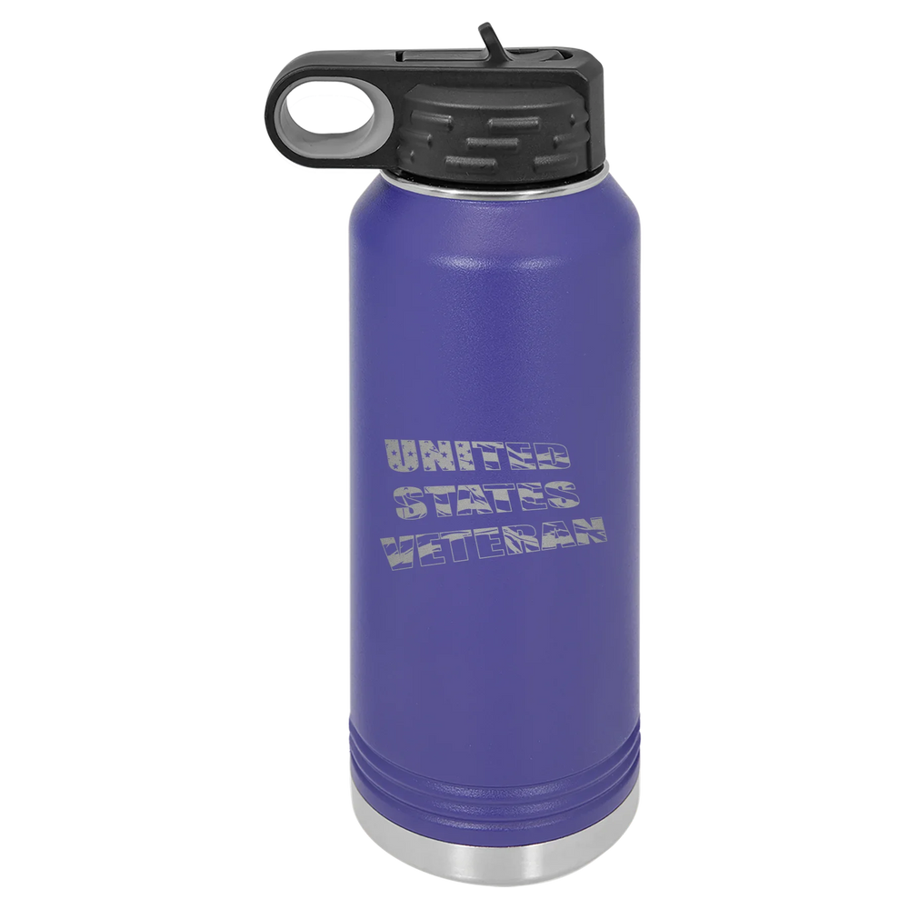 Flag Veteran - Polar Camel Water Bottle - Purple