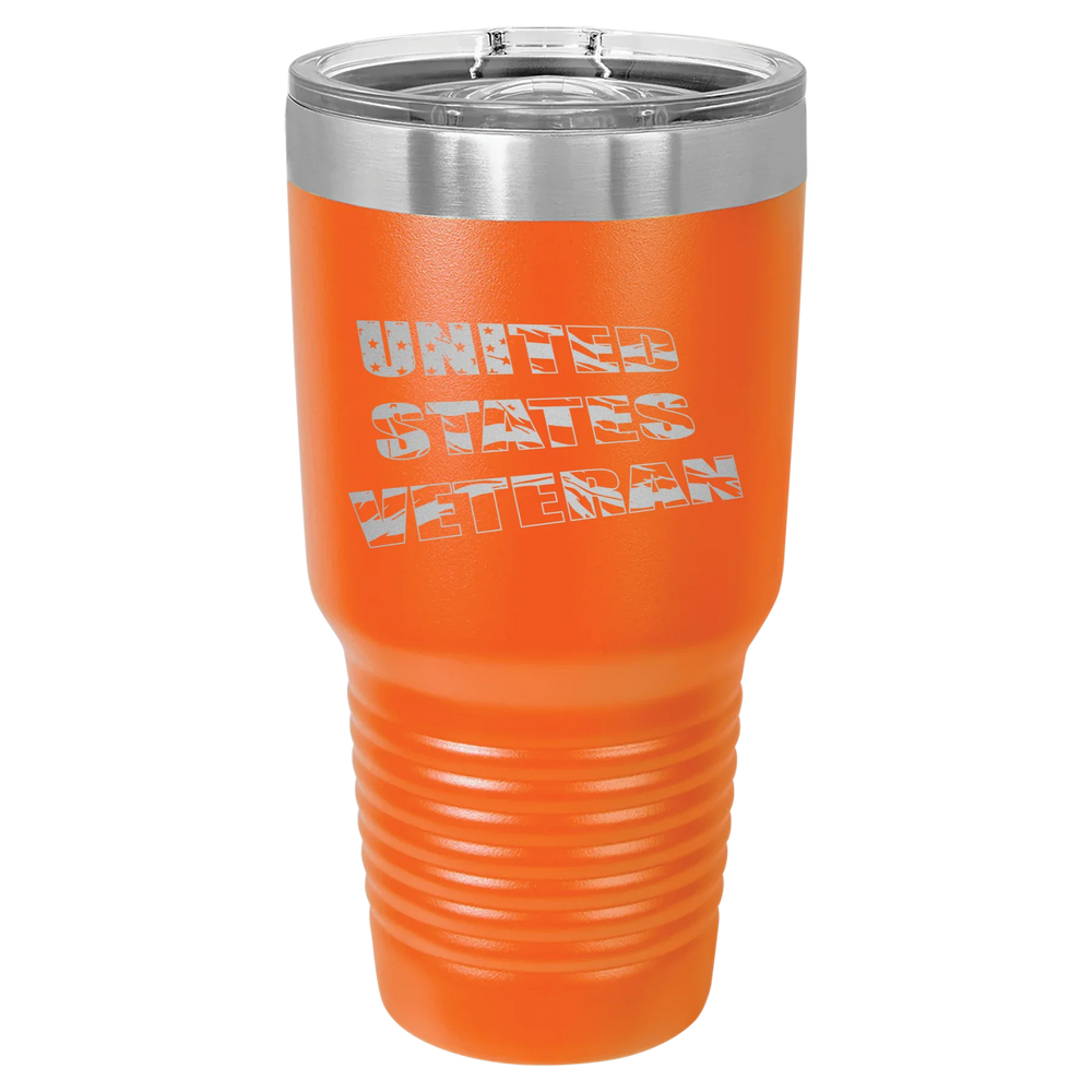 Flag Veteran - Polar Camel Ringneck Tumbler with Slider Lid - Orange
