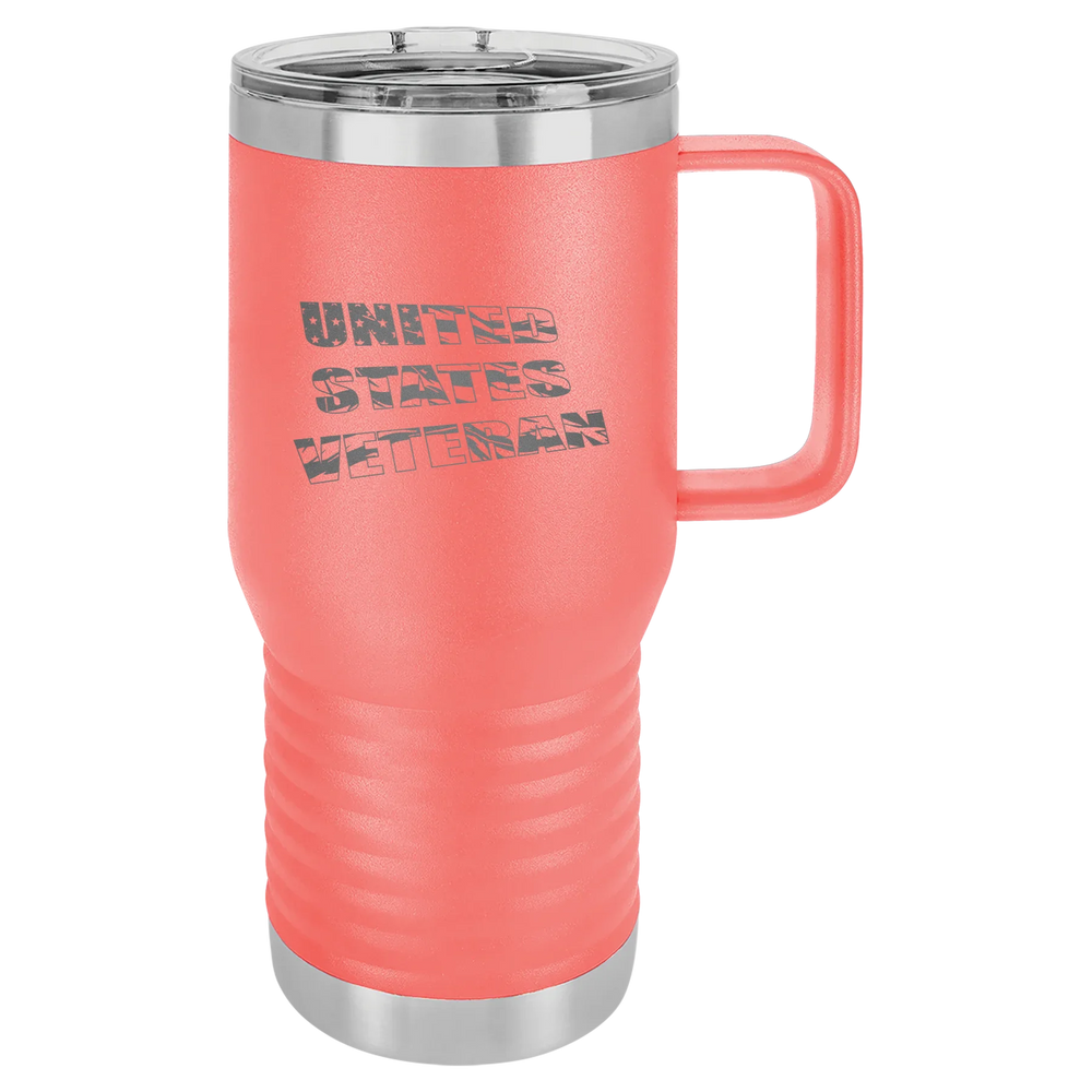Flag Veteran - Polar Camel Vacuum Insulated Travel Mug with Slider Lid - Coral