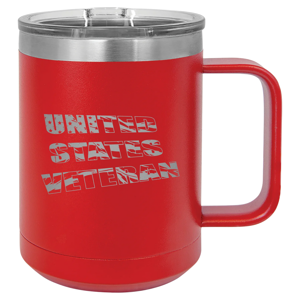 Flag Veteran - Polar Camel Vacuum Insulated Mug with Slider Lid - Red