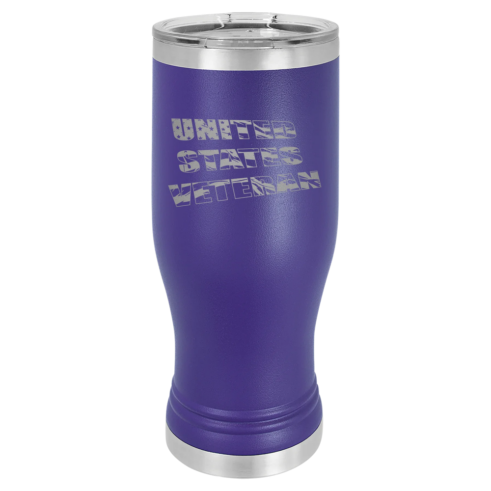 Flag Veteran - Polar Camel Pilsner Tumbler with Standard Lid - Purple