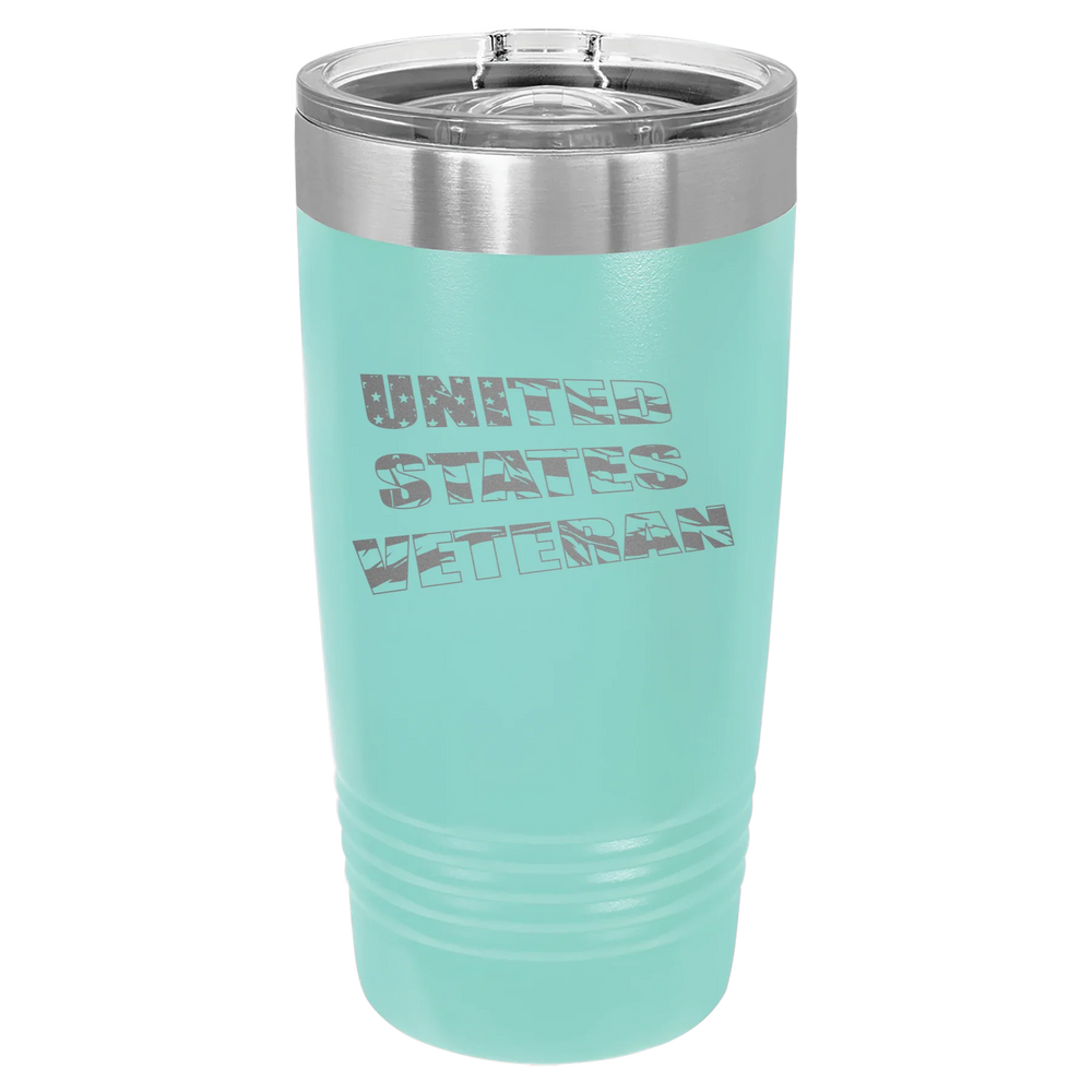 Flag Veteran - Polar Camel Ringneck Tumbler with Slider Lid - Teal