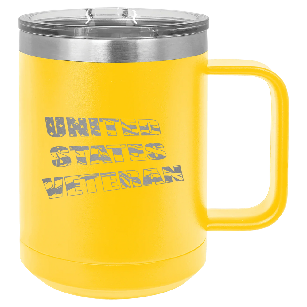 Flag Veteran - Polar Camel Vacuum Insulated Mug with Slider Lid - Yellow