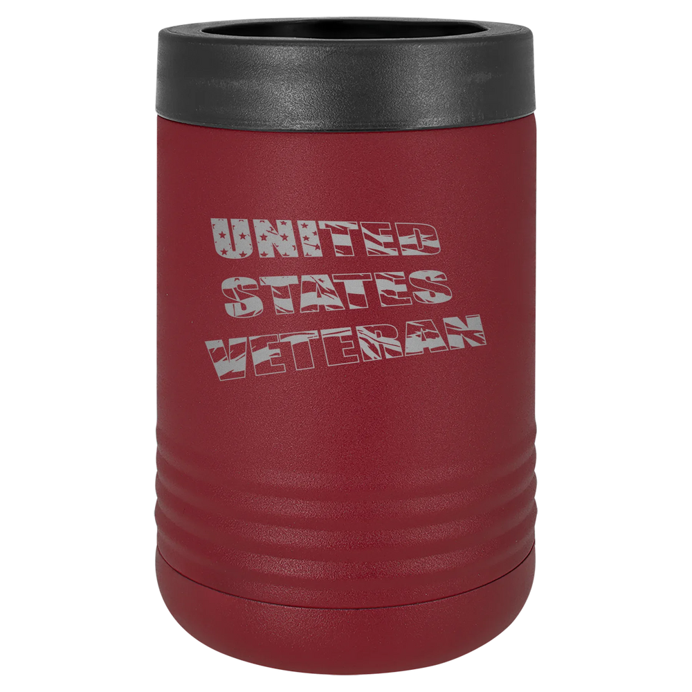 Flag Veteran - Polar Camel Beverage Holder - Maroon Stainless Steel Vacuum Insulated