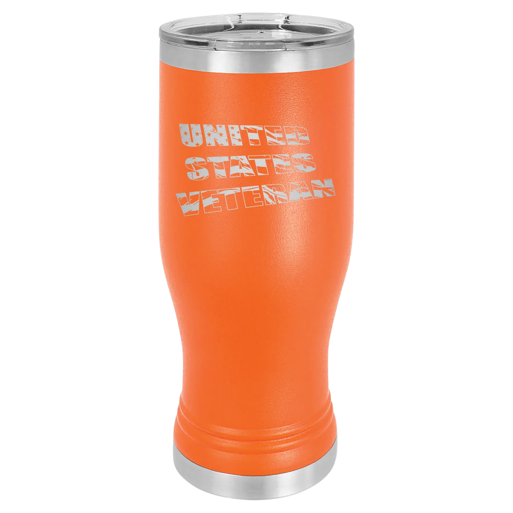 Flag Veteran - Polar Camel Pilsner Tumbler with Standard Lid - Orange