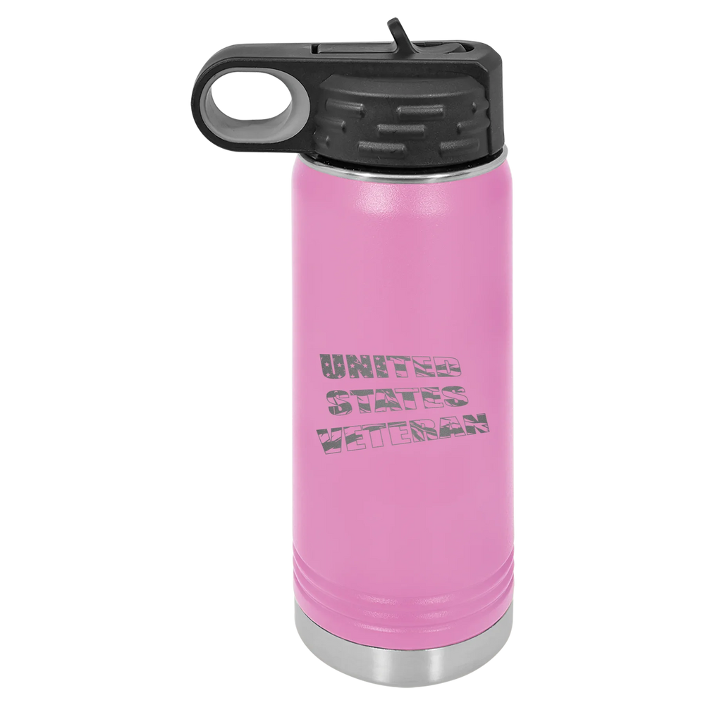 Flag Veteran - Polar Camel Water Bottle - Light Purple