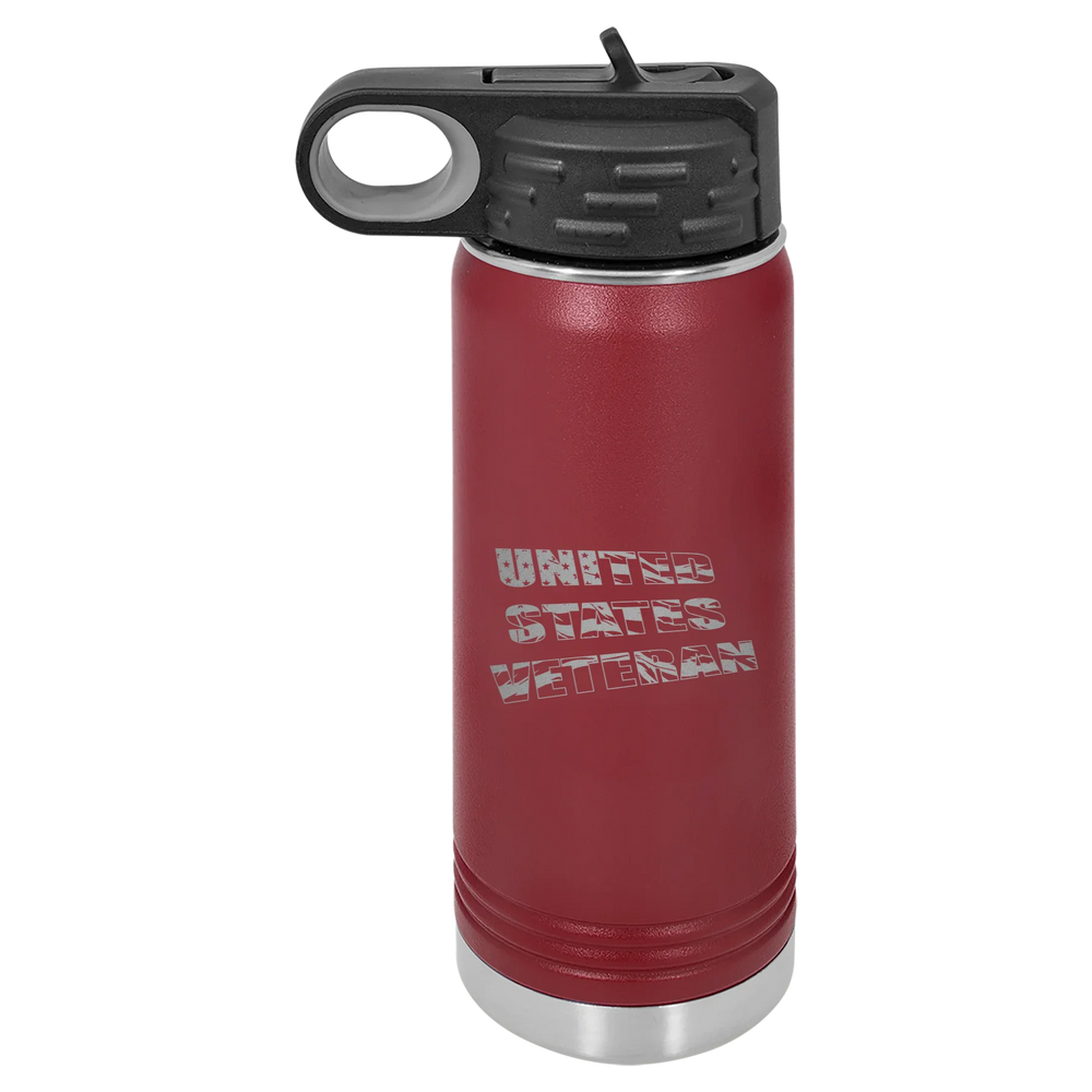 Flag Veteran - Polar Camel Water Bottle - Maroon