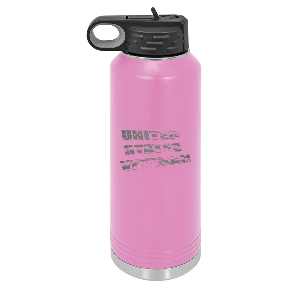 Flag Veteran - Polar Camel Water Bottle - Light Purple