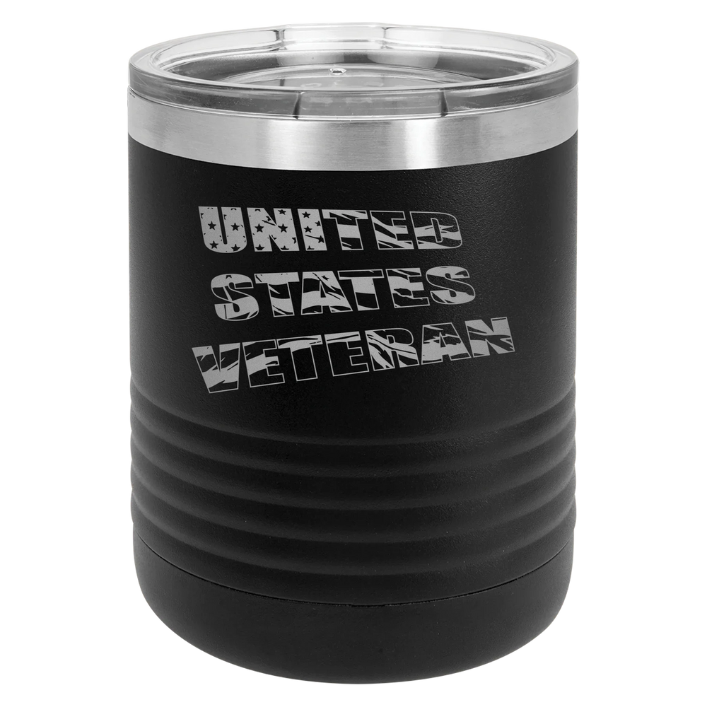 Flag Veteran - Polar Camel Tumbler with Standard Lid - Black