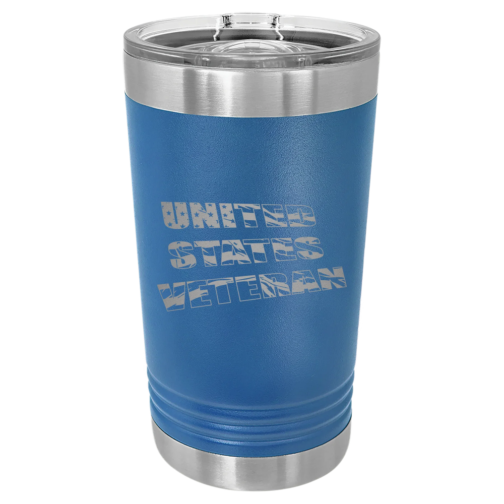 Flag Veteran - Polar Camel Pint with Slider Lid - Royal Blue