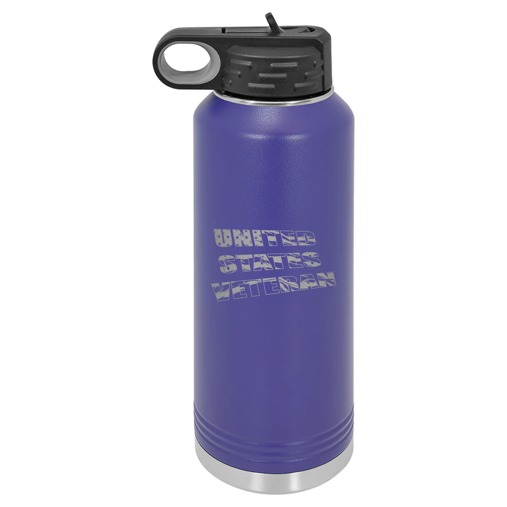 Flag Veteran - Polar Camel Water Bottle - Purple