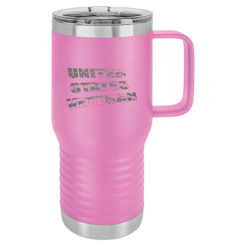 Flag Veteran - Polar Camel Vacuum Insulated Travel Mug with Slider Lid - Light Purple