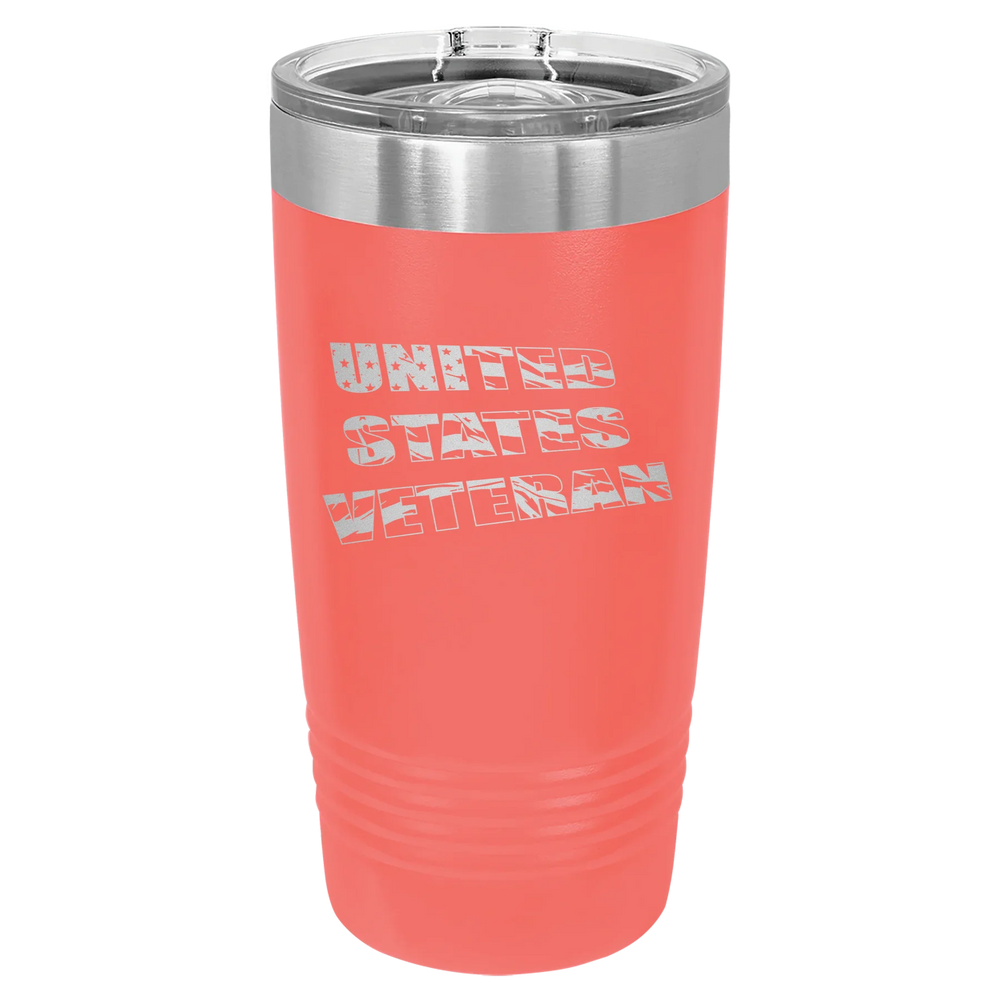Flag Veteran - Polar Camel Ringneck Tumbler with Slider Lid - Coral