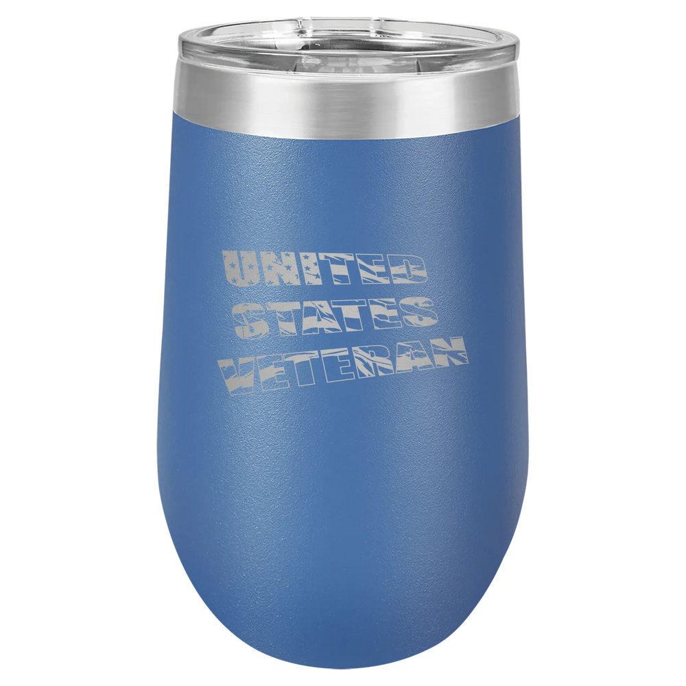 Flag Veteran - Polar Camel Stemless Tumbler with Lid - Royal Blue