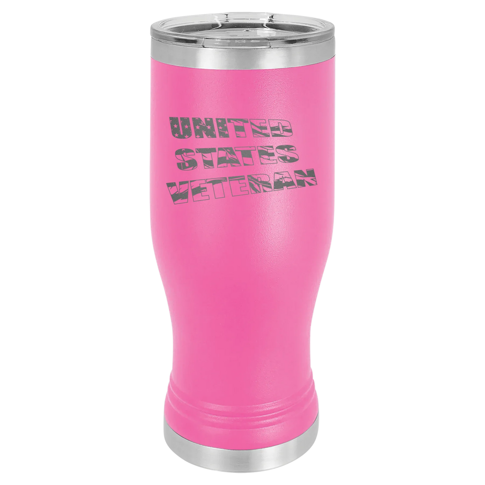 Flag Veteran - Polar Camel Pilsner Tumbler with Standard Lid - Pink