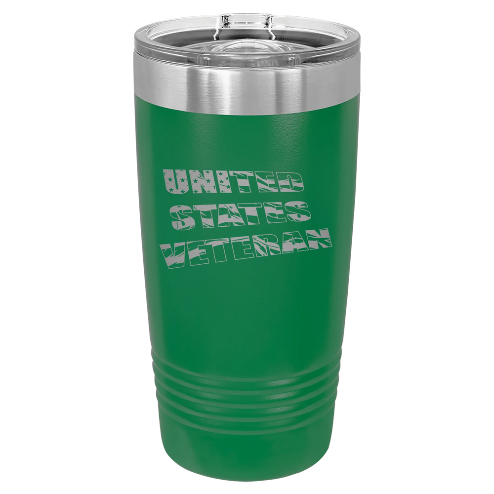 Flag Veteran - Polar Camel Ringneck Tumbler with Slider Lid - Green