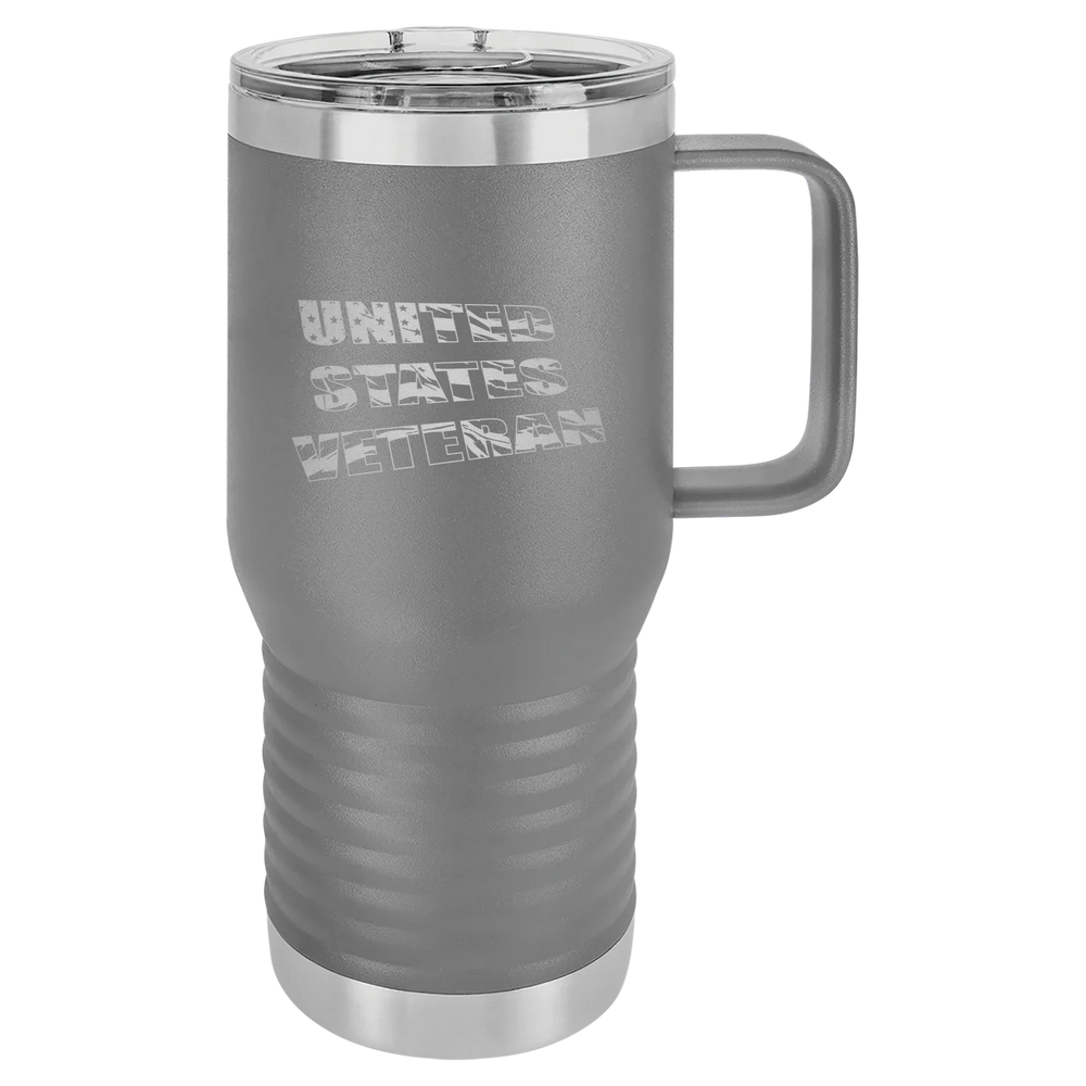 Flag Veteran - Polar Camel Vacuum Insulated Travel Mug with Slider Lid - Dark Gray