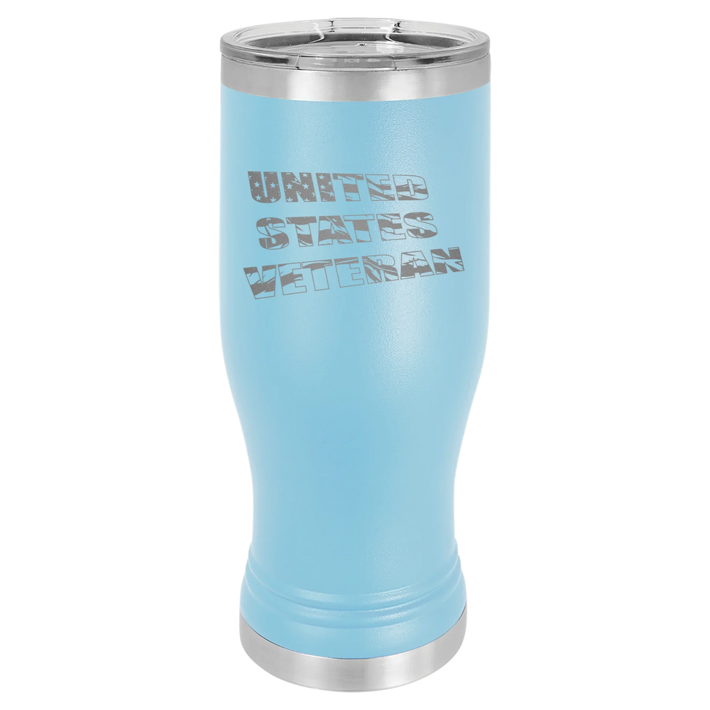 Flag Veteran - Polar Camel Pilsner Tumbler with Standard Lid - Light Blue