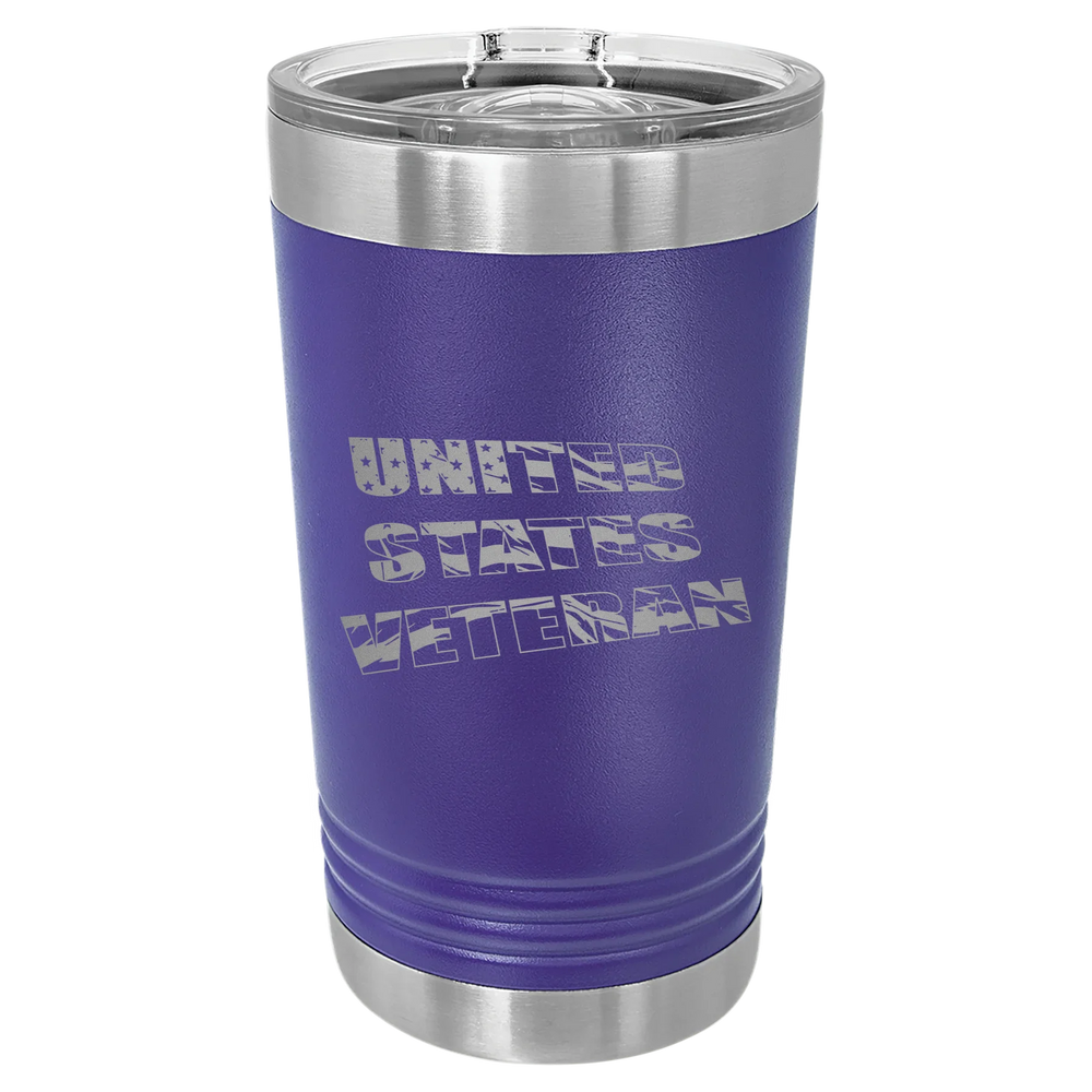 Flag Veteran - Polar Camel Pint with Slider Lid - Purple