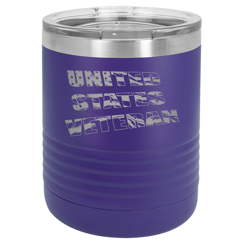 Flag Veteran - Polar Camel Tumbler with Standard Lid - Purple