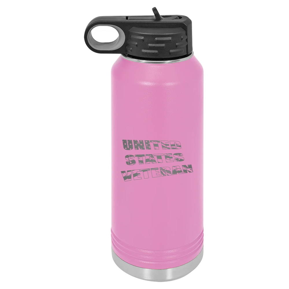 Flag Veteran - Polar Camel Water Bottle - Light Purple