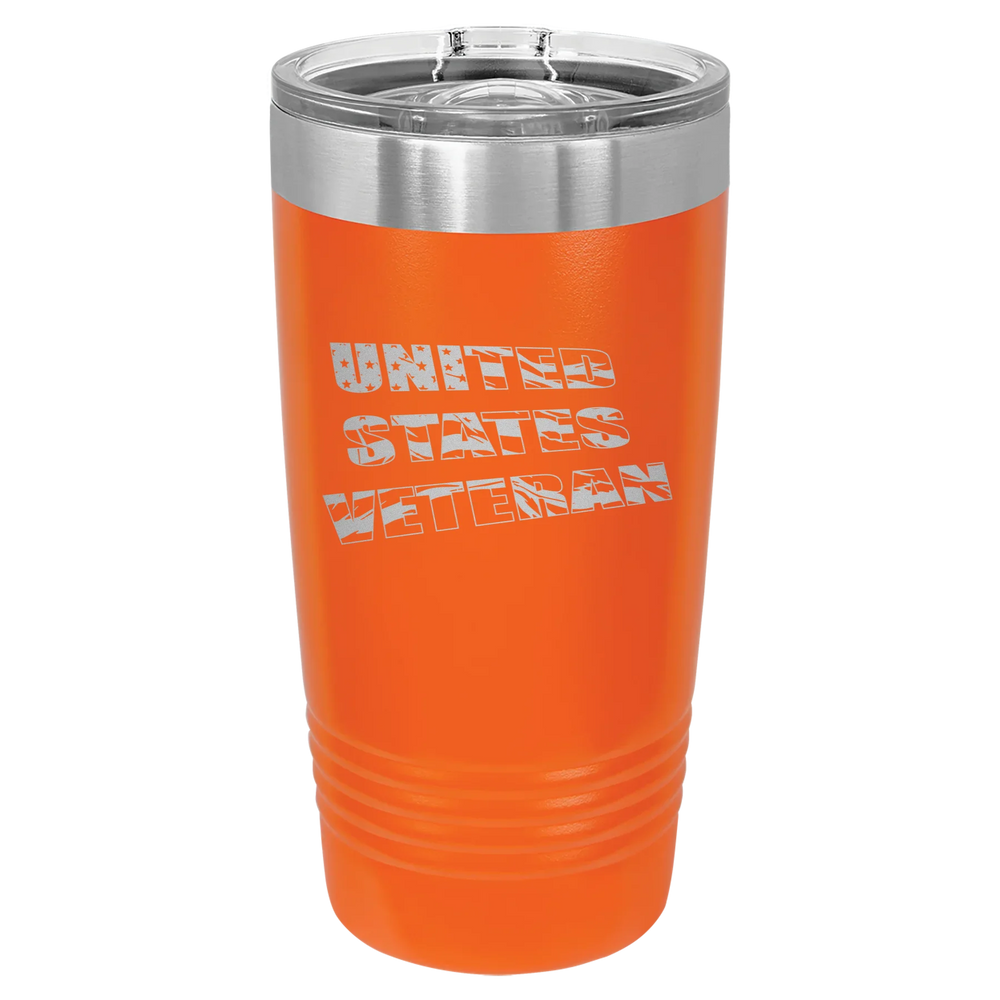 Flag Veteran - Polar Camel Ringneck Tumbler with Slider Lid - Orange