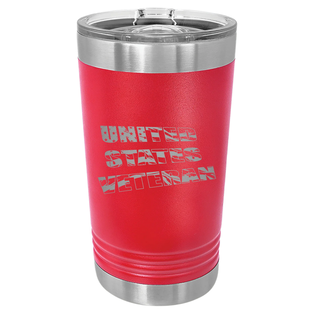Flag Veteran - Polar Camel Pint with Slider Lid - Red