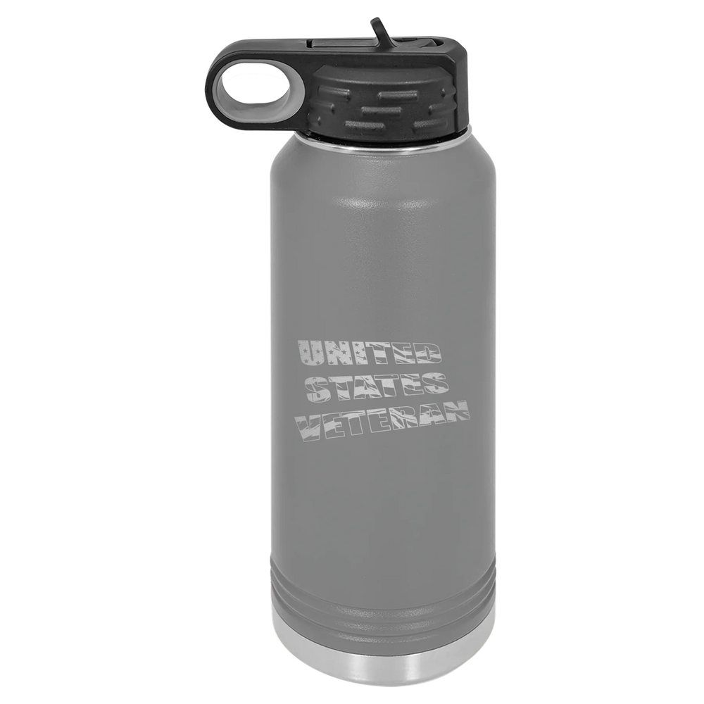 Flag Veteran - Polar Camel Water Bottle - Dark Gray