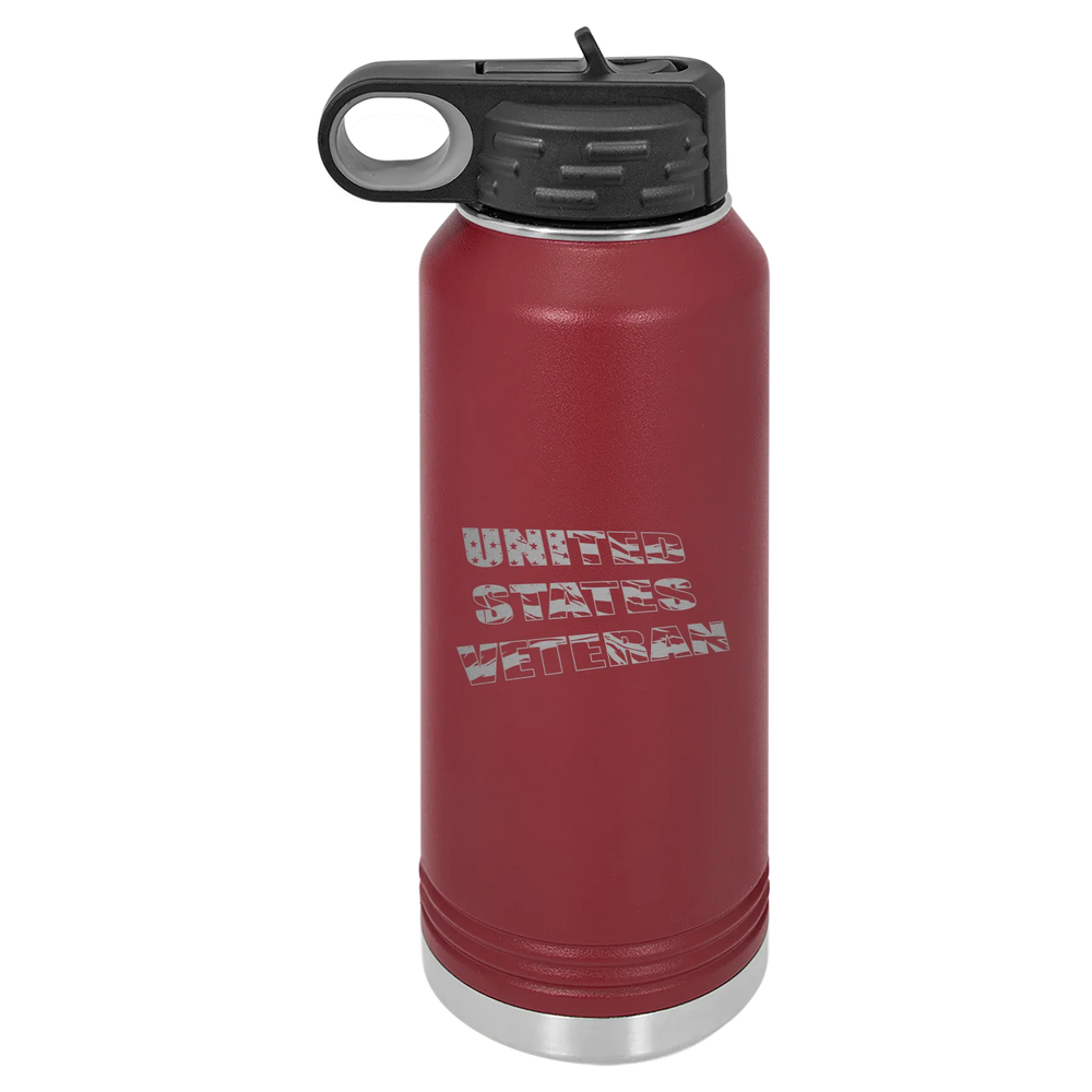 Flag Veteran - Polar Camel Water Bottle - Maroon