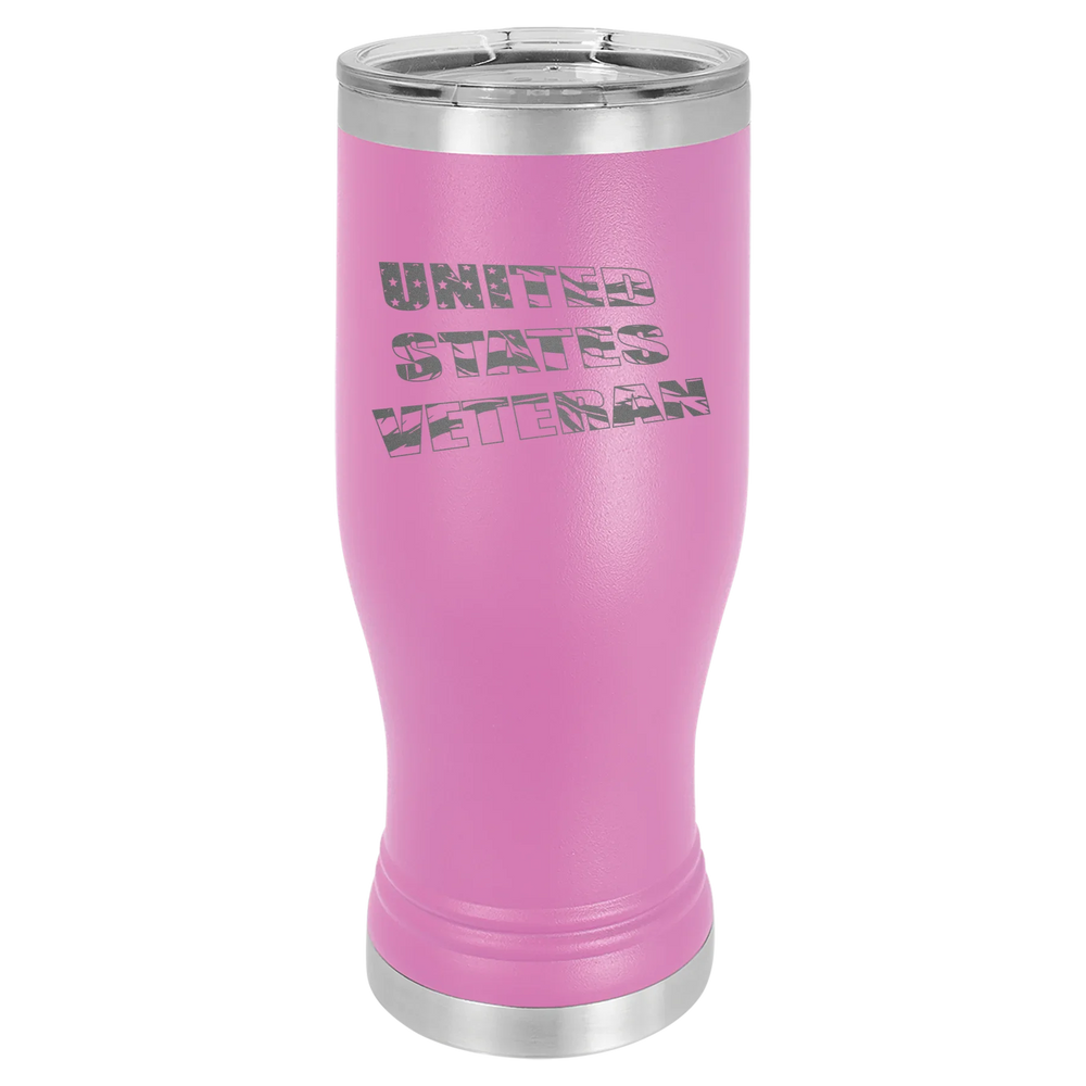 Flag Veteran - Polar Camel Pilsner Tumbler with Standard Lid - Light Purple