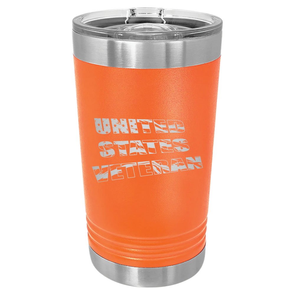Flag Veteran - Polar Camel Pint with Slider Lid - Orange