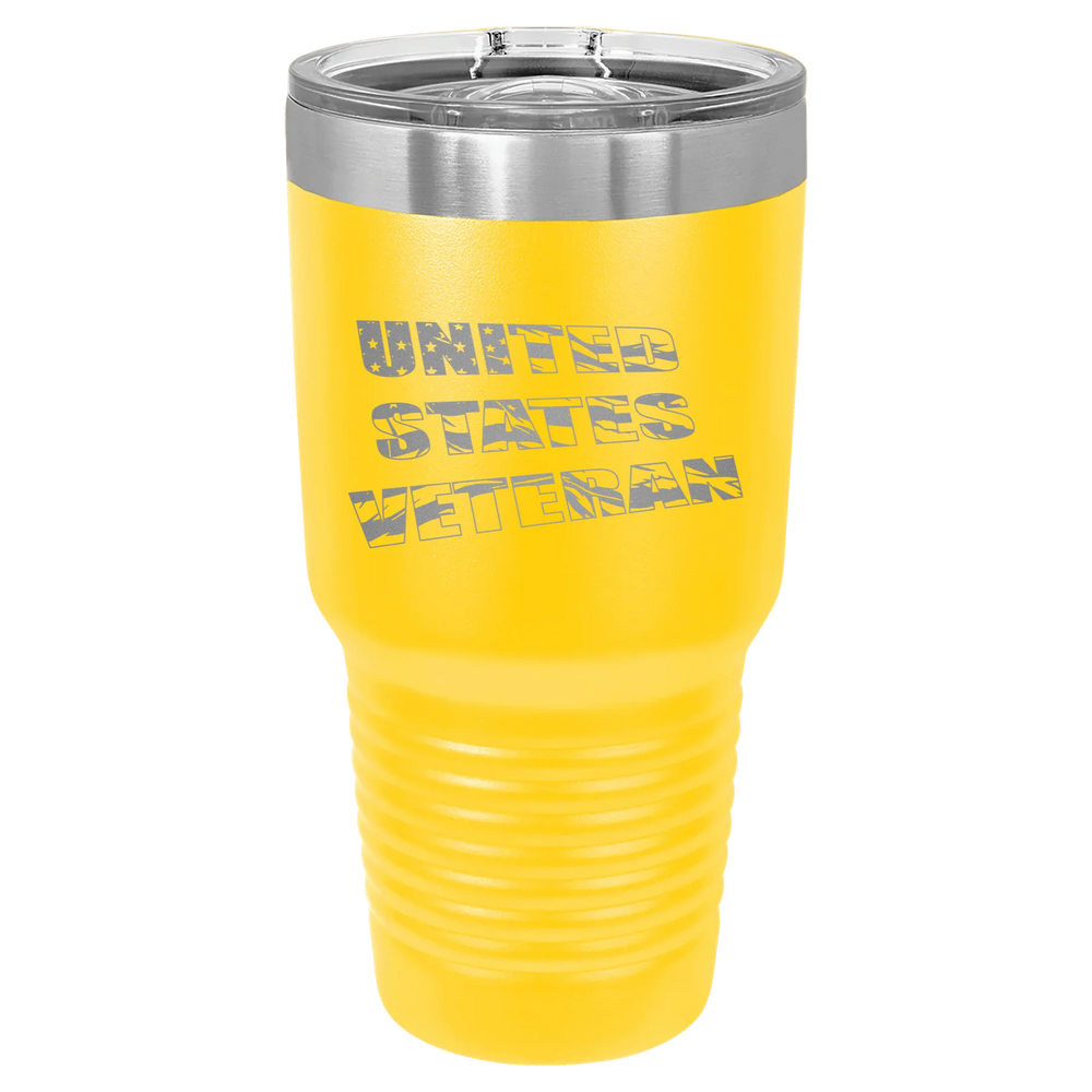 Flag Veteran - Polar Camel Ringneck Tumbler with Slider Lid - Yellow