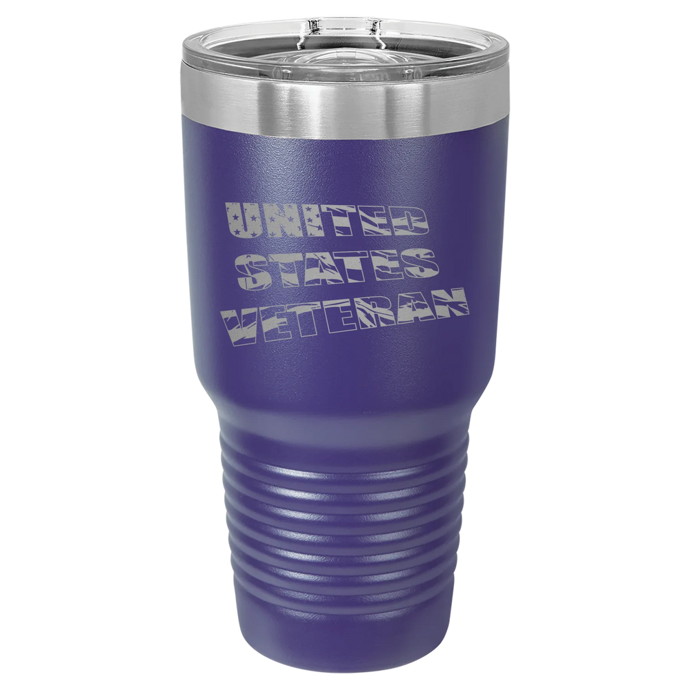 Flag Veteran - Polar Camel Ringneck Tumbler with Slider Lid - Purple